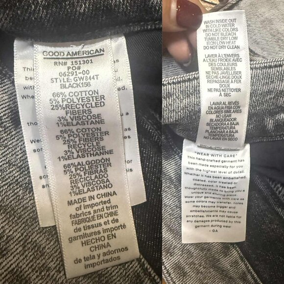 Good American Good Waist High Rise Skinny Jeans Acid Wash Gray Size 18 Plus Size - Picture 4 of 9